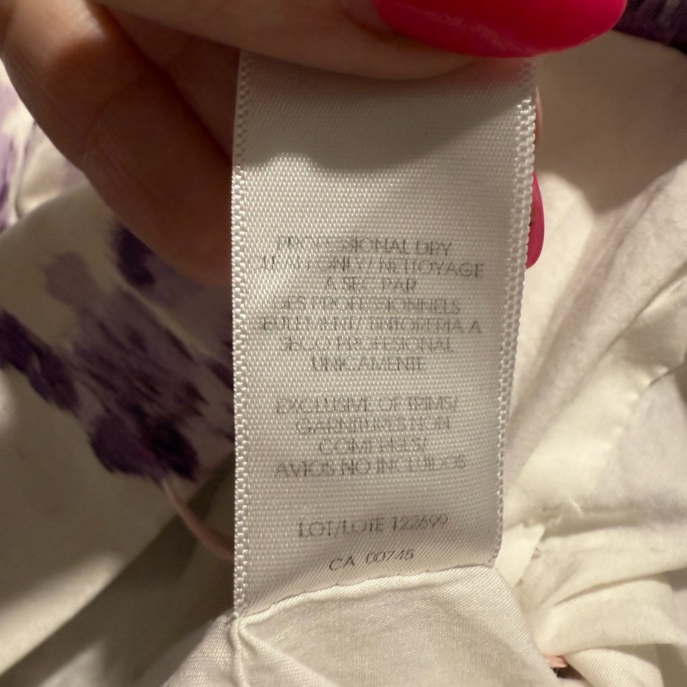 AMUR Shanae White Purple Watercolor Off The Shoulder Top Sz Small - Picture 14 of 15